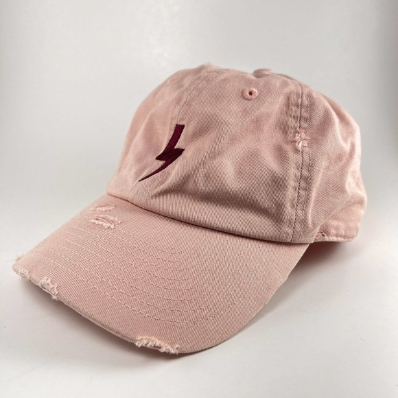 Vintage Hat Distressed Lightning Baseball Hat Curved Brim Adjustable Cap - Picture 1 of 6